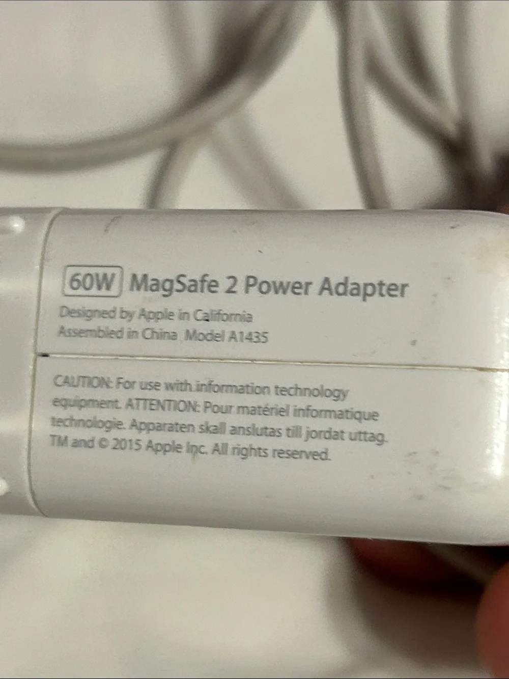 Apple White 60w MagSafe 2 Power Adapter with Cable